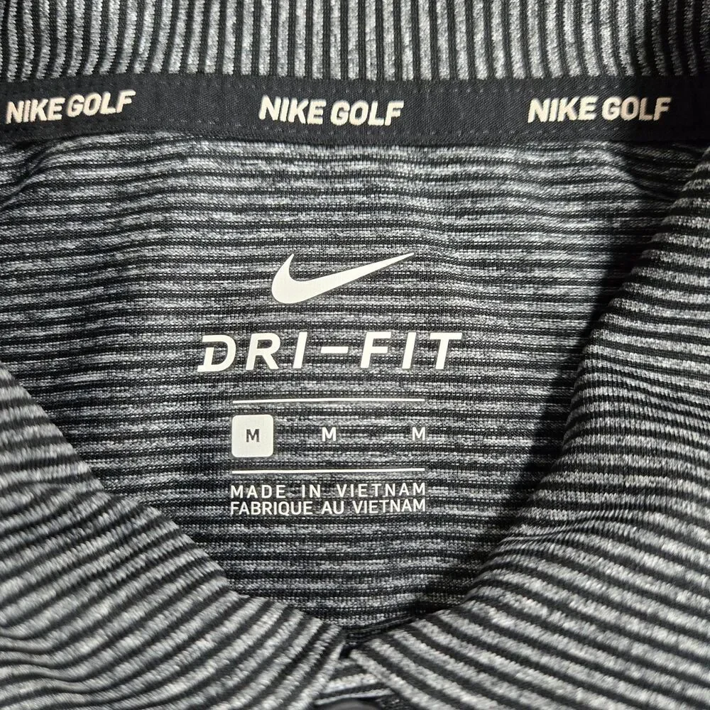 Mens Nike DriFIT Georgia Bulldogs Polo Shirt Medium Striped Medium  Gray Black